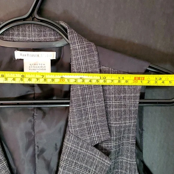 Van Heusen Studio Stretch Brown Plaid Ladies Vest - Medium - Picture 11 of 14